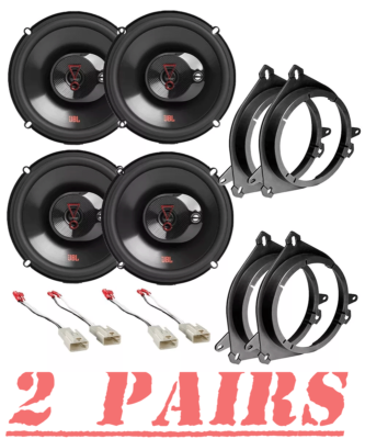 JBL Stage3637F 3-Way Front & Rear Door Speakers Install Kit for