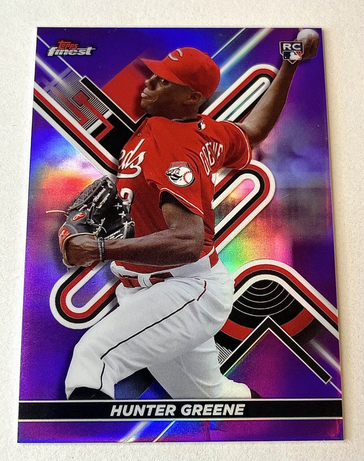 Hunter Greene 2022 Topps Finest #69 Purple Refractor 233/250 Rookie RC Reds