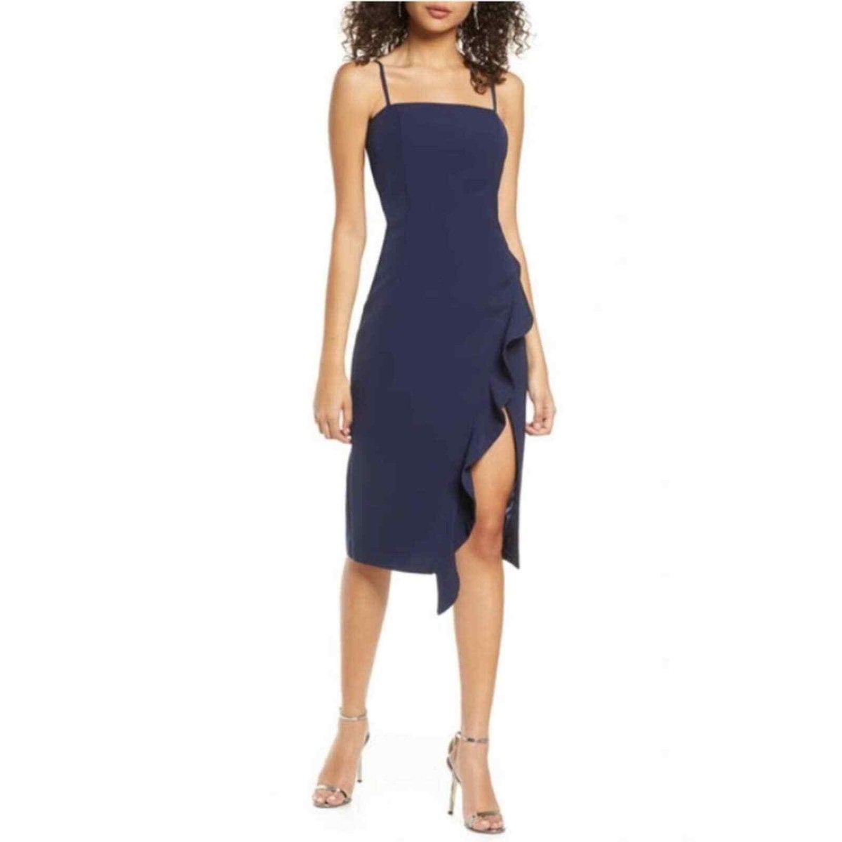 knee length dresses for ladies CurveWow Navy & White Paisley Print Bardot Midi Dress – Curvewow