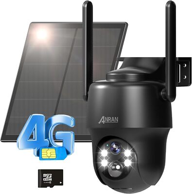 ANRAN Wireless Security Camera Outdoor Solar/Battery Home WiFi PIR 360° PTZ 5MP