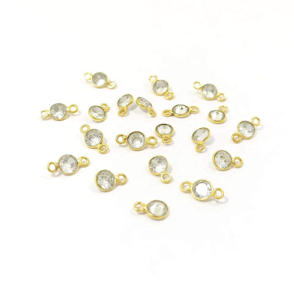 6 件,5 毫米宝石边框连接器发现,立方氧化锆饰品珠宝用 — 第 2/4 张图片