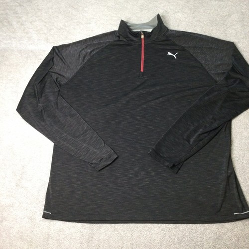 Camicia Puma Dry Cell uomo nera 1/4 zip LS taglia XXL traspirante leggera