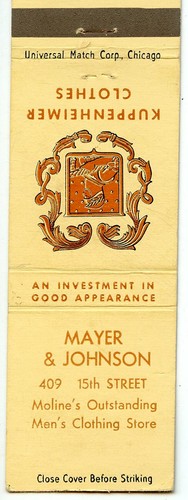 Myer and Johnson Mens Clothing, Moline 