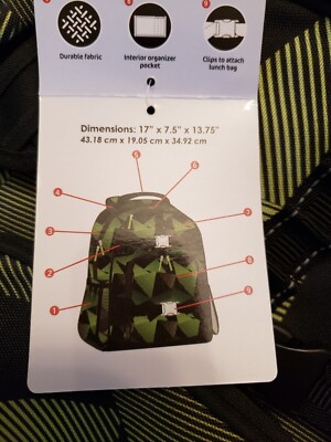 adventuridge premium kids' backpack Adventuridge Backpack Kids Adults Premium Deluxe Abstract Design Green Blk  NWT