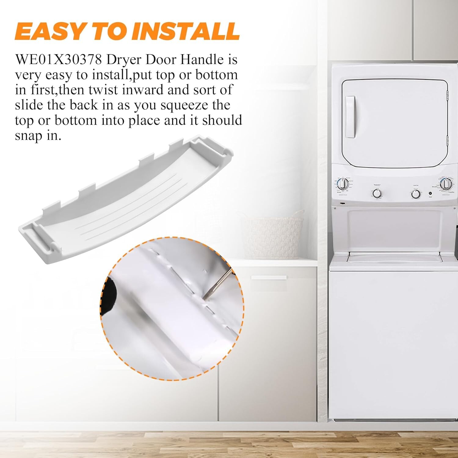 Dryer Door Handle for GE WE01X30378 White eBay