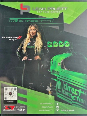 NHRA VRHTF ''BEAUTIFUL LEAH PRUETT'' ''DIRECT CONNECTION'' ''TSR'' HAND OUT EXCELLENT