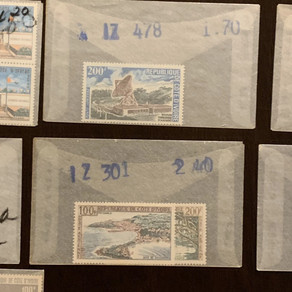 GRAN LOTE DE SELLOS DE COSTA DE MARFIL COMO NUEVOS EN CRISTALES, BLOQUES, JFK, 500F, CLUB DE LEONES Foto 3 de 4