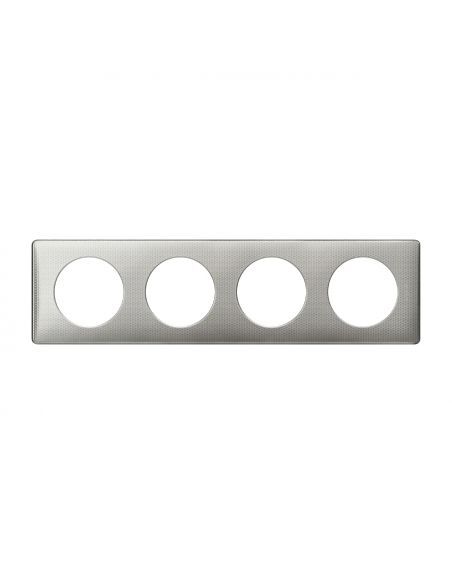 Plaque Céliane Métal 4 postes Alu Snake LEGRAND 068724 pour interrupteur