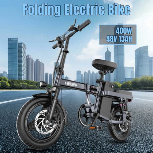 Hikeep 400W 48V 13Ah 14 inch Electric Folding Bike City E-Bike for adults