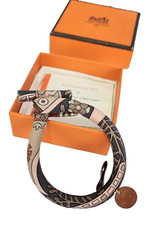 HERMES Bridle Jewellery Petit Silk/Leather Bangle with original box AS NEW