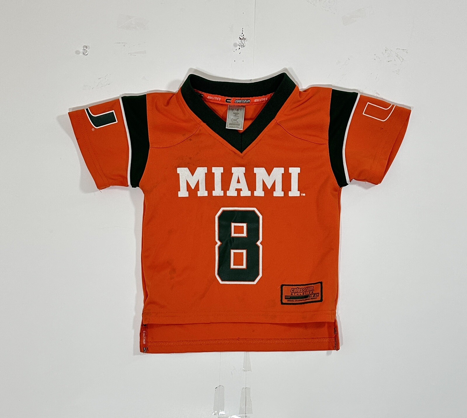 Colosseum Athletes NCAA University Of Miami Hurricanes #8 Football Jersey Sz 2T