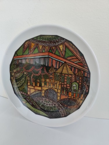 Plato Decorativo de Porcelana De Colección Años 70 Jacob Malka Naaman "Mi Jerusalén" Israel - Imagen 5 de 8