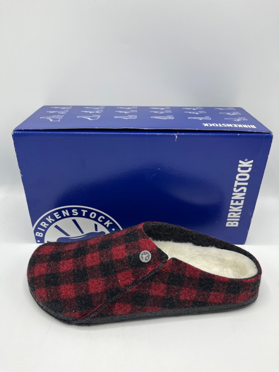 BIRKENSTOCK Zermatt Rivet Wool Plaid Tartan Men's Slippers clogs