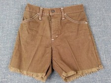 Vintage Original Retro 1970s JC Penny Brown Cut Off Shorts Kids Size 12