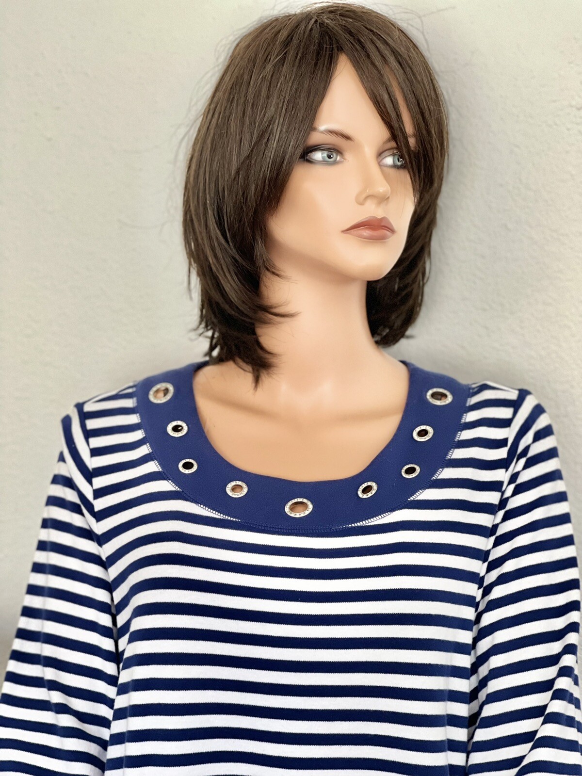 Quacker Factory Tunic XL Cotton Knit Nautical Stripes Diamond Rings ...
