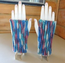 Handmade Women's Crochet Fingerless Gloves Multicolored All Seasons
