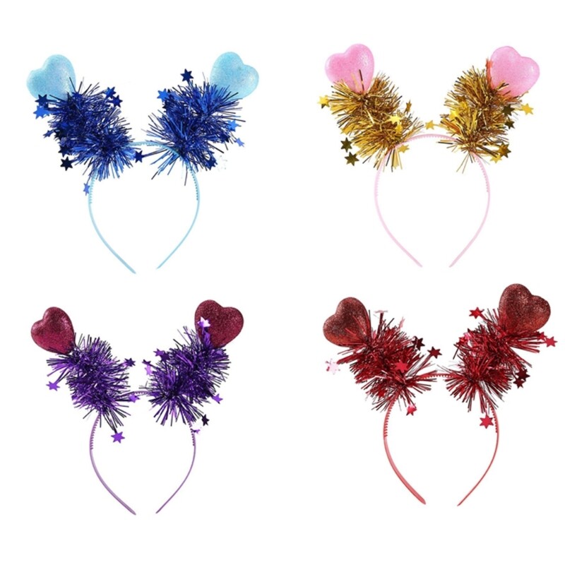 Valentine s Day Valentine Heart Head Bopper Headband Glitter Tinsel