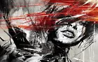 Home Decor Art Wall Abstract Girl With Red Hair Giclee Oil Painting canvas
