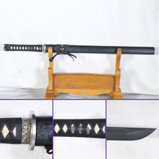 Onyx Edge Ninjato: hoja de acero al carbono 1095 con color negro, dragón grabado