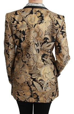 DOLCE & GABBANA Jacket Blazer Black Gold Jacquard s. IT40