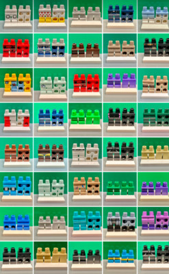 Lego Minifigur Beine, weiblich, männlich, kurz, mittel, normal, 64 Arten, 4 Stück