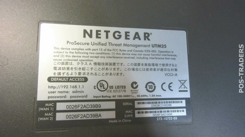 NetGear Prosecure UTM25 4x Gigabit 1x WAN Unified Threat Management Firewall - Image 3 of 3