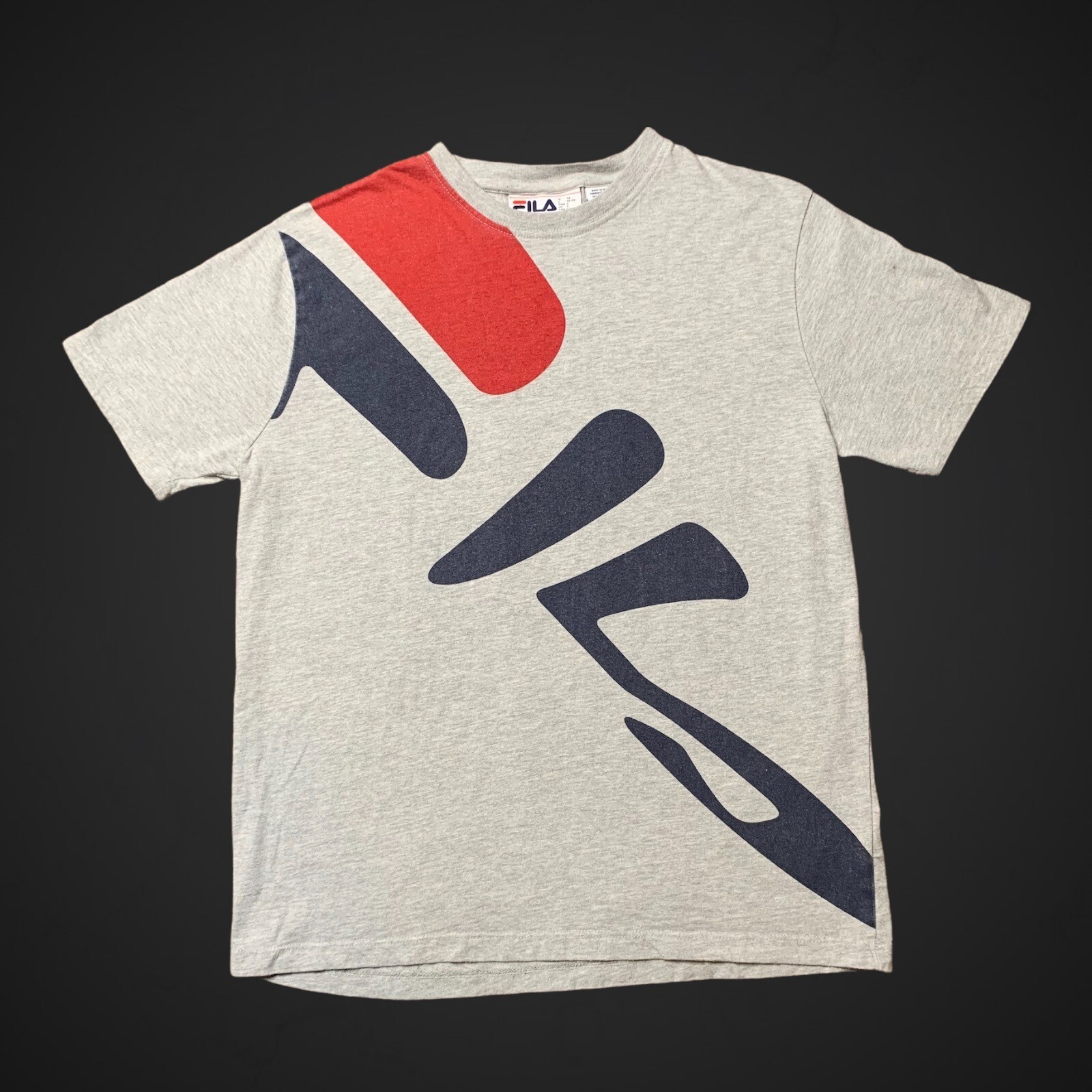 Camicia Fila Large Graphic Spellout Grigio Taglia S