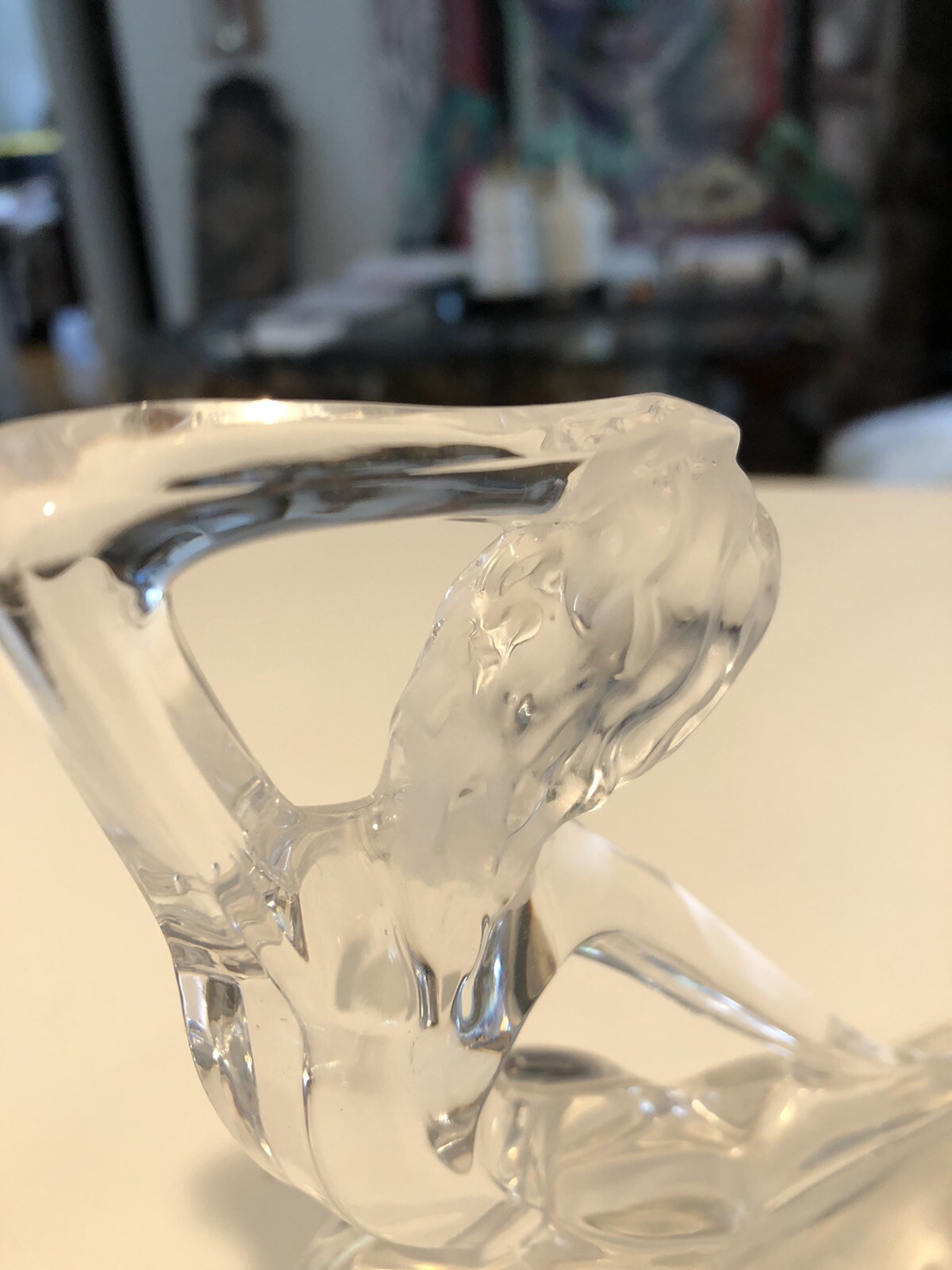 Kristalcolor Italy Glass Figurine/Paperweight Female Nude Signed: Sussmuth