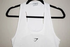 Gymshark White Workout Tank Top Womens Size M | Stringer Racerback Athletic Gym