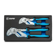 Capri Tools 7-in and 10-in Pliers Wrench Set, Parallel Smooth Jaws w/ Soft Grip