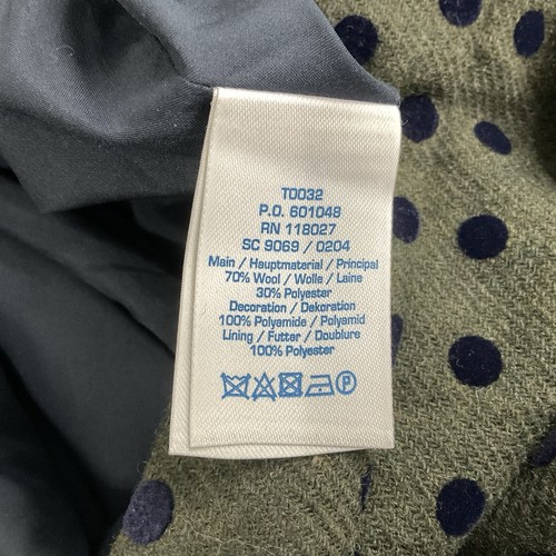 Boden Mirabelle Ankle Pants 70% Wool Gray W/ Navy Velvet Polka Dot Trousers 8R - Picture 16 of 16
