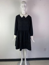 haeden collared lace panel dress