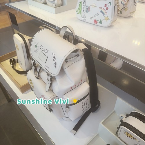 NWT Coach Sprint Backpack With Sketch Print CAJ65 Gunmetal /Chalk/Multi - Picture 9 of 10