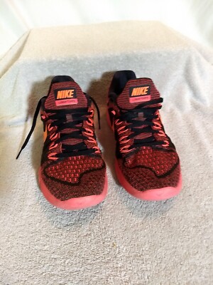 nike training air zoom fearless trainers in black and orange