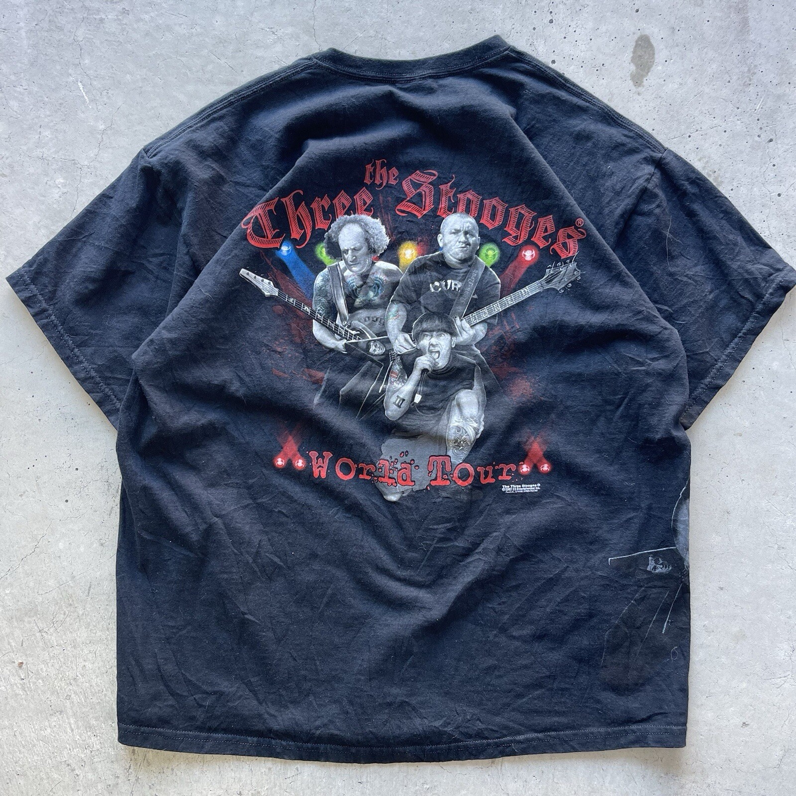 Vintage 2007 The Three Stooges Old School World Tour T-Shirt Size Mens Large L