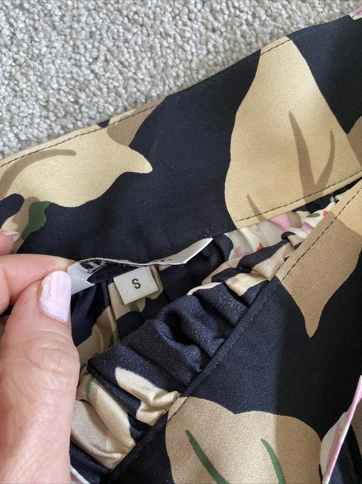 TUCKER Mujer Falda Plisada Seda Talla S Gaby Basora Multicolor Estampado Floral Mini Foto 4 de 4