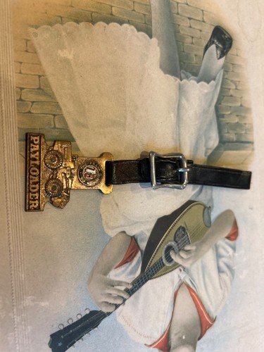 Payloader Frank G Hughes Co Reloj/Llavero Cuero NJ NY De colección - Imagen 1 de 3