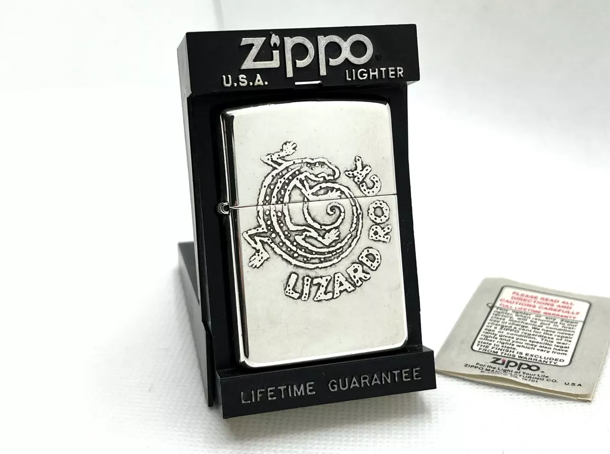 Vintage Used ZIPPO 1996 Marlboro Adventure Team Lizard Rock Lighter Silver