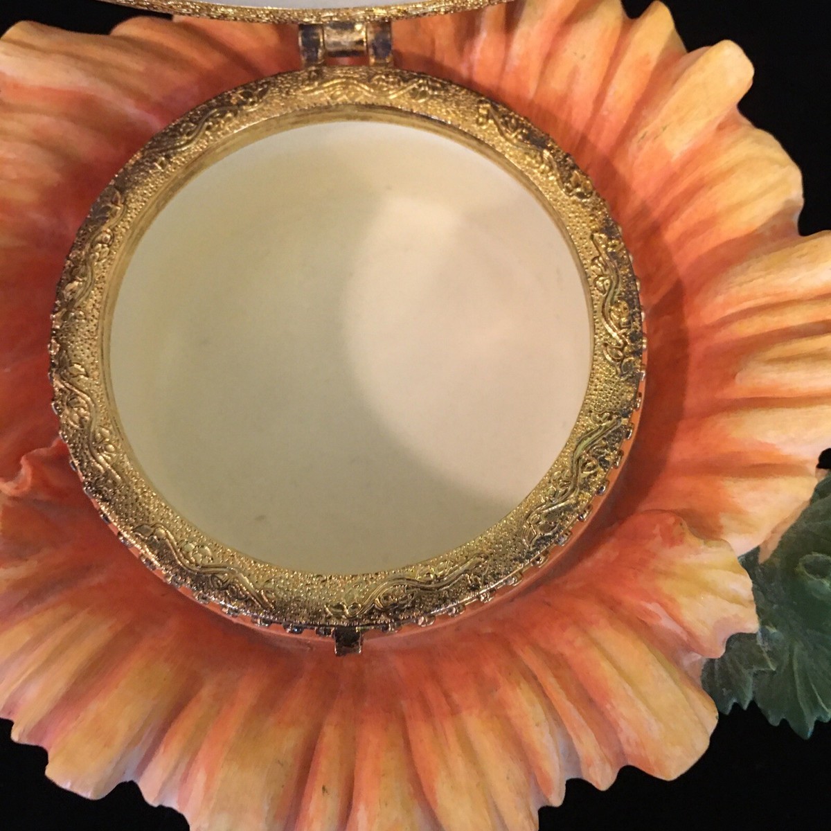 Trinket Box Orange Poppy Flower With Hinged Lid Resin | eBay