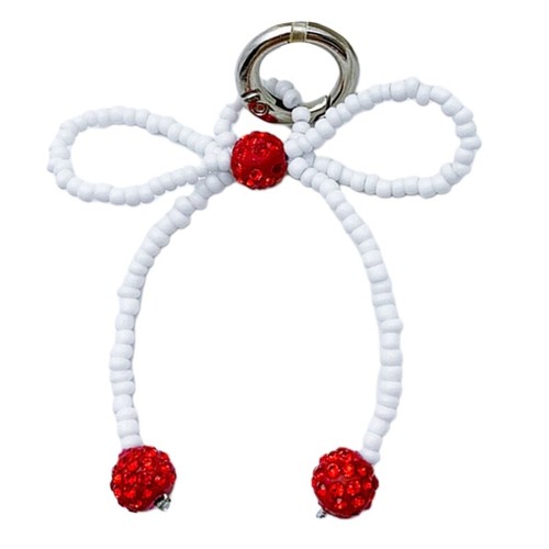 Beaded Bowknot Charm Pendant Chain Sweet Phone Straps Pocket Keychain Strap - Zdjęcie 3 z 11