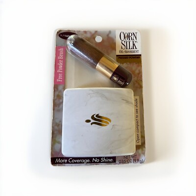 CORN SILK OIL ABSORBENT PRESSED POWDER~#1/Light Tones & Free Brush -Vintage NEW!