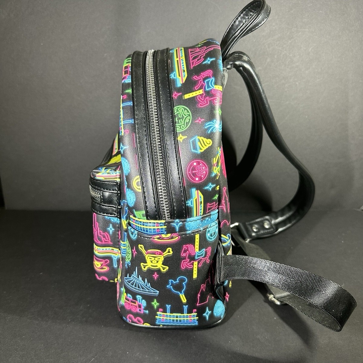 Disney Parks Neon Attraction Icons Mini Loungefly Backpack PHOTOS: New Park Icon Neon Mini Backpack by Loungefly  main image 4