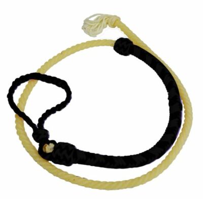 Showman Brand Black Waxed Nylon Over and Under Barrel Racers Whip 19170