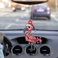 Personalized Flamingo Christmas Lights Ornament, Cute Flamingo Xmas Ornament
