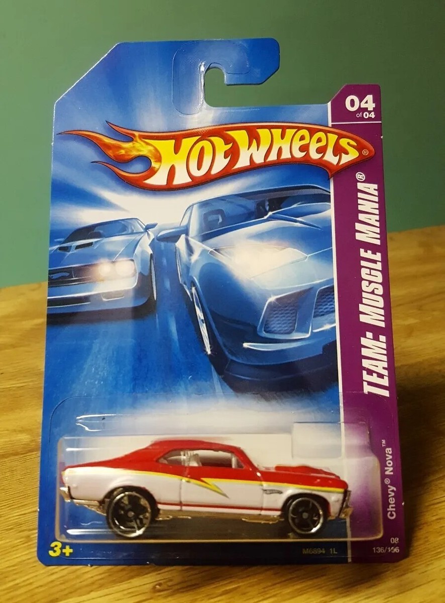 Hot Wheels '68 Chevy Nova SS Red with White 1:64 Scale New 2008 | eBay