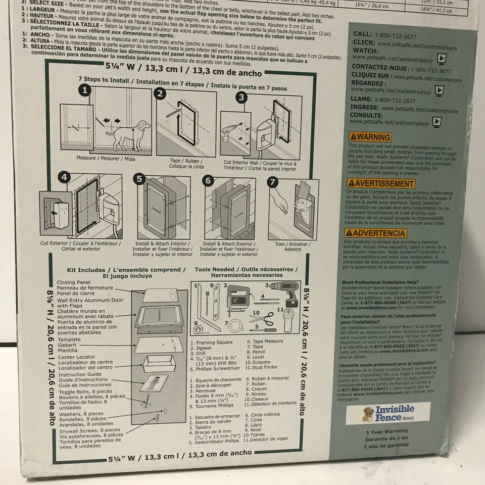 PET SAFE Wall Entry Small Dogs Pet Door 10-15lb Aluminum Frame Vinyl Coating - Image 4 of 4