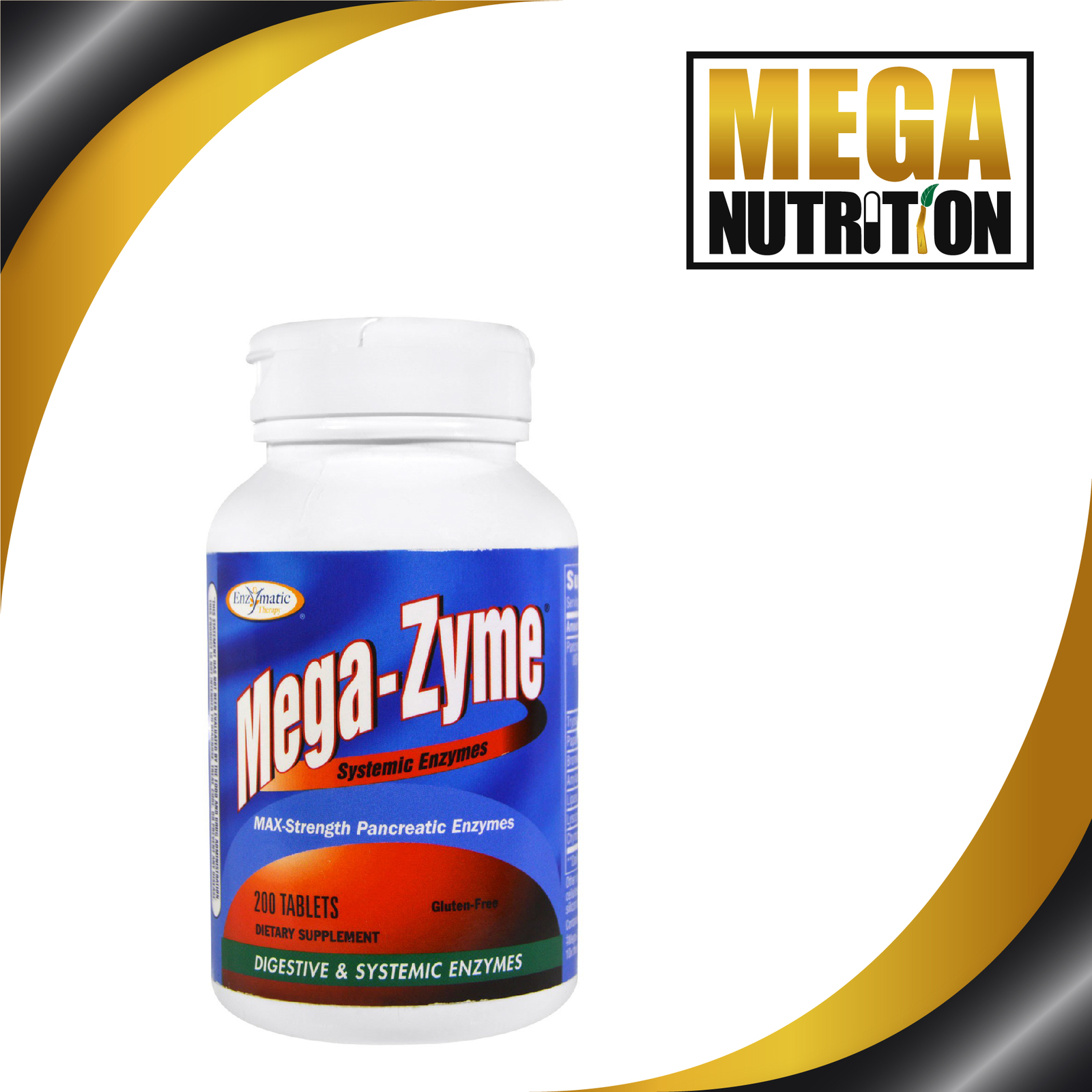 Enzymatic Therapy MegaZyme 200 Tablets MaxStrength Pancreatic