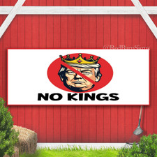 No Kings Anti Trump Indoor Outdoor Banner Sign with grommets