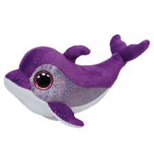 TY Beanie Boos - FLIPS the Purple Dolphin Glitter Eyes  6 inch - MWMTs Boo