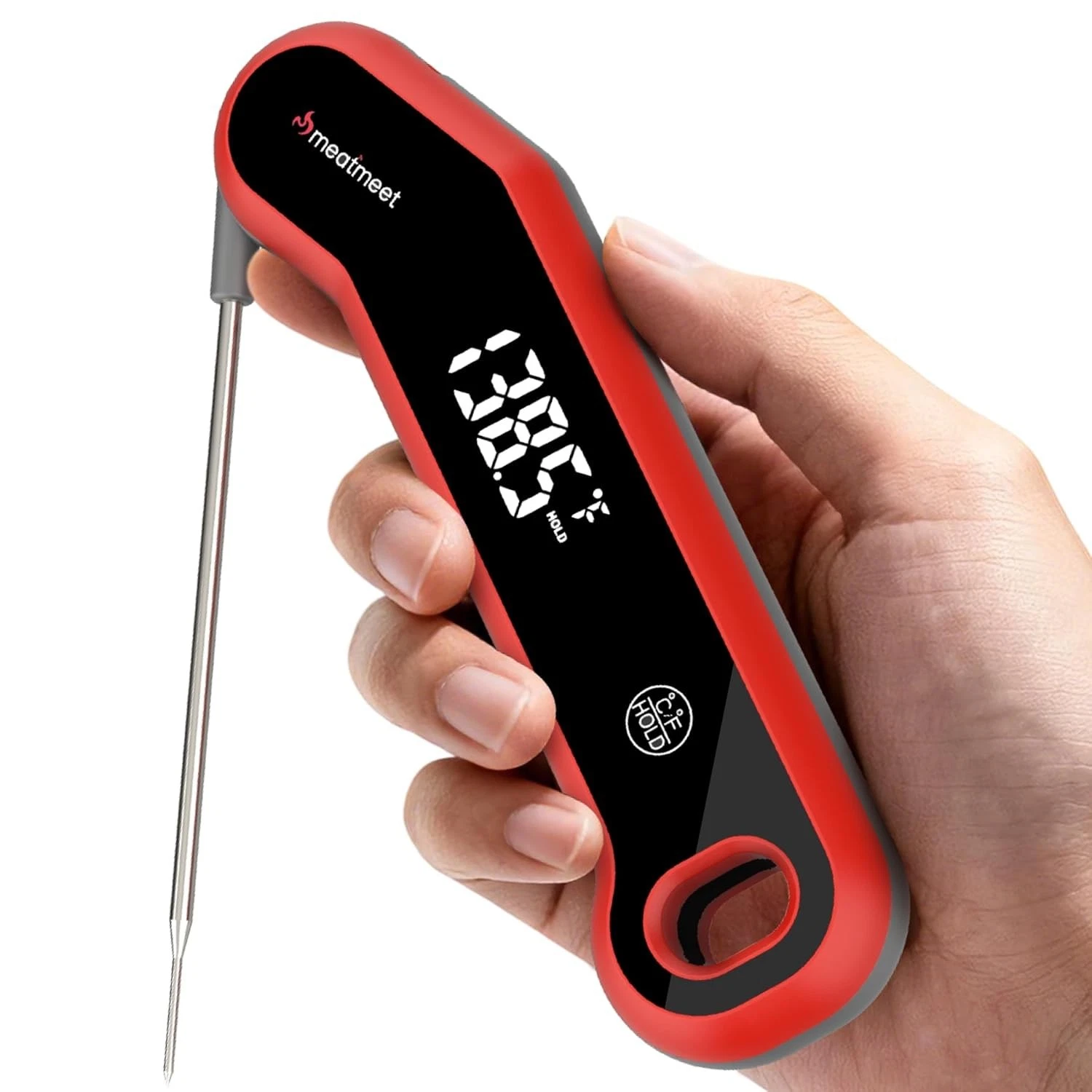Digital Meat Thermometer, 0.5 Sec Instant Read, Waterproof, Large Bright LED